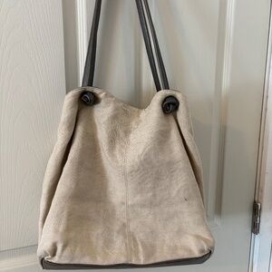 Eileen Fisher linen/leather bag